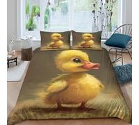 NRAOPEVVD Yellow Duck Duvet Cover 3 PCS Hotel Quality Quilt Cover Bedding Bed Covers with Pillowcases with Zipper Closure Ultra Soft Anti Allergic Microfiber King（220x240cm）