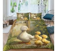 NRAOPEVVD Yellow Duck Duvet Cover 3 PCS Hotel Quality Quilt Cover Bedding Sets Bed Covers with Pillowcases with Zipper Closure Ultra Soft Hypoallergenic Microfiber Double（200x200cm）