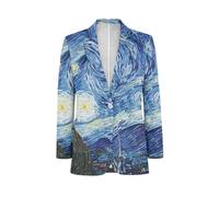 NRBEAWD Men's Casual Blazer Long Sleeve Suit Jackets Sports Coats One Button Business Jacket with Pocket S-5XL, Van Gogh Starry Night, 5XL
