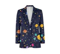 NRBEAWD Men's Casual Blazer One Button Long Sleeve Blazer Suit Jackets Slim Fit Sports Coats with Pocket S-5XL, Cosmic Galaxy, XL
