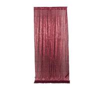 NRBMZYEN Wedding Backdrop Sequin Backdrop Curtain Wedding Ceremony Glitter Shimmer Fabric Dark Gold Backdrop Drapes(Wine red,2PCS 120X300CM)