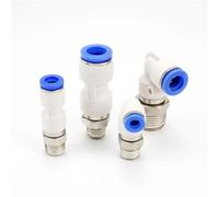 NRC NRL 800r/min 360 Rotary 4 6 8 10 12 14 16mm 1/8" 1/4" 3/8" 1/2" Male Straight Elbow Brass Plastic Pneumatic Air Fitting 1Pcs(4-02(4mm-1l4),NRC)