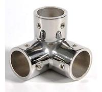 NRC&XRC Marine Grade 316 Stainless Steel Mirror Polished Hand Rail Fitting-90 Degree 7/8inch 3 Way Corner Elbow,7/8 inch Pipe Hand Rail Tee