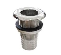 NRC&XRC Marine Grade Stainless Steel Barbed Short Straight1-1/4 ID Thru-Hull with Nut&Custom Gasket for Boat,RSV