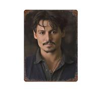 NRCKMIHRAE Actor Johnny Depp Handsome Poster Wall Decor Art Metal Tin Poster Modern Home Decor Art Metal Poster Home Bar Shop Decorations Vintage Sign Gift 15.7"x11.8"