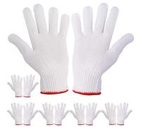 NRDBEEEC Hand Working Gloves Safety Grip Protection Work Gloves Men Women BBQ Thicker Industry Knitted Cut Repair Gloves Durable String Knit Light Weight for Work Safety Thick Cotton (6 Pairs)