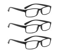 NRDIK PROFLEX SpareSpecs Reading Glasses (value 3 pack) - lightweight, impact resistant, scratch resistant, bendy, flexible, anti-slip, unisex (mens + womens) (black; classic; +4.0)