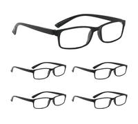 NRDIK PROFLEX SpareSpecs Reading Glasses (value 5 pack) - lightweight, impact resistant, scratch resistant, bendy, flexible, anti-slip, unisex (mens + womens) (black; classic; +3.0)