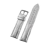 NRERDMT 18mm 20mm 22mm Leather Watch Band Compatible With Omega Compatible With Seiko Strap Lizard Pattern Soft Comfortable Bracelet Waterproof Sport Wristband(White,20mm)