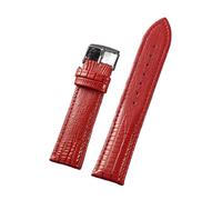 NRERDMT 18mm 20mm 22mm Leather Watch Band Compatible With Omega Compatible With Seiko Strap Lizard Pattern Soft Comfortable Bracelet Waterproof Sport Wristband(Red,22mm)