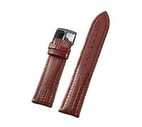 NRERDMT 18mm 20mm 22mm Leather Watch Band Compatible With Omega Compatible With Seiko Strap Lizard Pattern Soft Comfortable Bracelet Waterproof Sport Wristband(Brown,18mm)