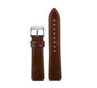 NRERDMT 18mm Leather Watch Strap Compatible With Casio 3299 AE-1200WH/1300/1000/A159 A159 A158W A168/F91w AE1200 Men Retro Bracelet Watch Band(Brown silver)
