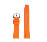 NRERDMT 19mm 20mm 21mm 22mm Quick-fit Silicone Watch Strap Compatible With TAG Heuer F1 Gulf Aquaracer Carrera Rolex Water Ghost Rubber Watchband(Orange-silver A,19mm width)