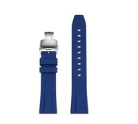 NRERDMT 19mm 20mm 21mm 22mm Quick-fit Silicone Watch Strap Compatible With TAG Heuer F1 Gulf Aquaracer Carrera Rolex Water Ghost Rubber Watchband(Blue-silver B,21mm width)