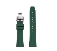 NRERDMT 19mm 20mm 21mm 22mm Quick-fit Silicone Watch Strap Compatible With TAG Heuer F1 Gulf Aquaracer Carrera Rolex Water Ghost Rubber Watchband(Green-silver B,20mm width)