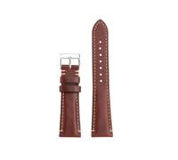 NRERDMT 20mm 22mm Cowhide Strap Compatible With Tudor Small Red Flower Black Bay Genuine Leather Watch Band M79030 79230 M79210 Vintage Cowhide Band(Brown-Silver-Pin,22mm)