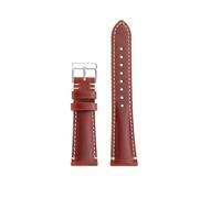 NRERDMT 20mm 22mm Cowhide Strap Compatible With Tudor Small Red Flower Black Bay Genuine Leather Watch Band M79030 79230 M79210 Vintage Cowhide Band(Red-Silver-Pin,20mm)