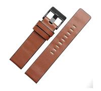 NRERDMT 22mm 24mm 26mm 28mm 30mm 32mm Leather Strap Watchband Watch Bracelet Compatible With DZ4346 DZ4357 Cowhide Men's Watch Accessories Black(Light brown bk,24mm)