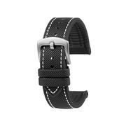 NRERDMT Compatible With IWC Pilot Mark 18 Portuguese Tudor Breitling Omega Tissot Watchband Nylon Rubber FKM Watch Strap 20mm 21mm 22mm Men Bracelet(Coal Black,Width 21mm)