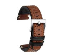 NRERDMT Cowhide Watchband Men's 22mm Compatible With Hamilton Breitling Compatible With Omega Mido/Citizen Leather Watch Strap Compatible With Each Watch(Brown black sk)