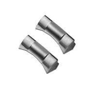 NRERDMT Metal Curved End Port Rubber Strap Compatible With Tudor Biwan Black Bay M79230R M79363N Series Watchband 20MM 21mm 22mm(Silver,21mm-width)