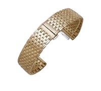 NRERDMT Precision Steel Butterfly Buckle Watch Chain Compatible With Longines La Grande Original L4 Watch Strap Women's Bracelet Ultra Thin Style(Gold,22mm)