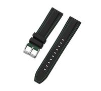 NRERDMT Silicone Strap 20mm 22mm 24mm 26mm Rubber Watch Band Compatible With Rolex Compatible With Seiko Bracelet Quick Release Waterproof Universal Wristband(Black-Green,22mm)