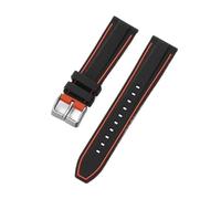 NRERDMT Silicone Strap 20mm 22mm 24mm 26mm Rubber Watch Band Compatible With Rolex Compatible With Seiko Bracelet Quick Release Waterproof Universal Wristband(Black-Red,26mm)