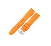 NRERDMT Silicone Watch Accessories Compatible With Omega And Swatch Collaboration Watchband MoonSwatch Series 20mm Black Dark-Blue White Brown Strap(Orange-ST-K14,20mm)