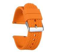 NRERDMT Silicone Watch Band 18mm 20mm 22mm 24mm Soft Rubber Strap Compatible With Seiko Compatible With Rolex Bracelet Quick Release Sport Replacement Wristband(Orange,18mm,Gold buckle)
