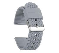 NRERDMT Silicone Watch Band 18mm 20mm 22mm 24mm Soft Rubber Strap Compatible With Seiko Compatible With Rolex Bracelet Quick Release Sport Replacement Wristband(Grey,18mm,Black buckle)