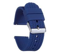 NRERDMT Silicone Watch Band 18mm 20mm 22mm 24mm Soft Rubber Strap Compatible With Seiko Compatible With Rolex Bracelet Quick Release Sport Replacement Wristband(Dark Blue,18mm,Gold buckle)