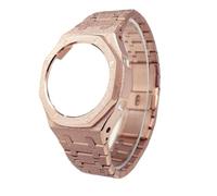 NRERDMT Stainless Steel Frosted Gold Case Strap Mod Kit Compatible With Casio GShock GA2100 GA-B2100 GM2100 Upgrade Luxury Bezel Metal Watchband(Frost Rose Gold,GA-2100 2110)