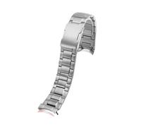 NRERDMT Stainless Steel Watch Strap Refined Steel Arc Interface Matte Silver Black Watchband Compatible With CASIO Edifice Series ECB-900 5582 22mm(Silver)