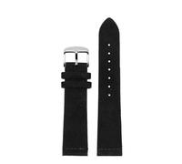 NRERDMT Suede Leather Strap Compatible With Casio Small Square A168W A159 158 A1200/1300 Soft Cowhide Strap 18mm(Black SK)