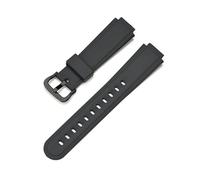 NRERDMT TPU Resin Strap Compatible With Casio AW-90H Electronic Watch Band Black Rubber Special Interface Bracelet Steel Pin Buckle Accessories(Black black)