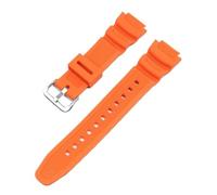 NRERDMT Watch Strap Accessories Are Suitable Compatible With Casio Watch W-218h / F-108 AE1200 / 1000/1300 Resin Silicone Watch Strap 18mm(Orange Silver)
