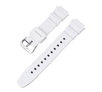 NRERDMT Watch Strap Accessories Are Suitable Compatible With Casio Watch W-218h / F-108 AE1200 / 1000/1300 Resin Silicone Watch Strap 18mm(White Silver)