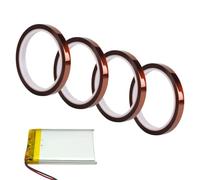 Nretluo 4 Pcs Heat Resistant Tape 10MM * 33M (108 Feet), High Insulation High Temperature Tape, Multi-Applications Kapton Tapes for Soldering, Electrical, Masking, 3D Printer Application