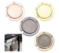 Nretluo Handbag Hook, 4 Pcs Foldable Round Purse Bag Hooks for Table, Portable Zinc Alloy Handbag Hooks for Tables Suitable Table Desk Restaurant Office Convenient Bag Storage