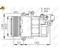 Air conditioning compressor PAG 46 32184 NRF for BMW 3 3 Compact 3 Coupe X3
