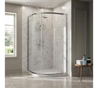NRG 1000 x 1000mm Chrome Framed Quadrant Shower Enclosure Sliding Door for Wet Room Cubicle Enclosures