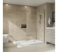 NRG 1000 x 1950mm Bathroom Wet Room Screen Panel 8mm Easy Clean Glass Chrome Framed Walk in Shower Enclosure
