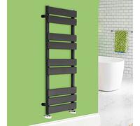 NRG 1000 x 450 mm Designer Flat Panel Heated Towel Rail Anthracite Bathroom Radiator for Living Room and Kitchen