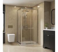 NRG 1000 x 800mm Bathroom Rectangular Shower Enclosure with Double Sliding Doors 6mm Safety Glass Chrome Framed