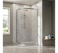 NRG 1000 x 800mm Chrome Framed Offset Quadrant Shower Enclosure Sliding Door for Wet Room Cubicle Enclosures
