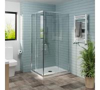 NRG 1000 x 800mm Chrome Rectangular Shower Enclosure with Double Sliding Doors for Bathroom Enclosure Cubicle