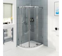 NRG 1000 x 900mm Offset Quadrant Shower Enclosure, 6mm Glass, Chrome Framed | 1900mm Height, 6mm Easy Clean Glass, Double Sliding Doors, 490mm Entry, 20mm Wall Adjustment, No Tray