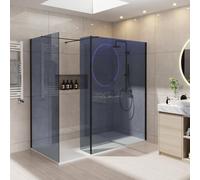 NRG 1000x1000mm Bathroom Walk in Shower Enclosure Wet Room Shower Screen Panel 8mm Easy Clean Glass with 300mm Return Panel