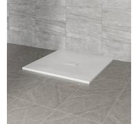 NRG 1000x1000mm SMC Square Shower Tray White Slip-Resistance Bathroom Shower Base Easy to Clean